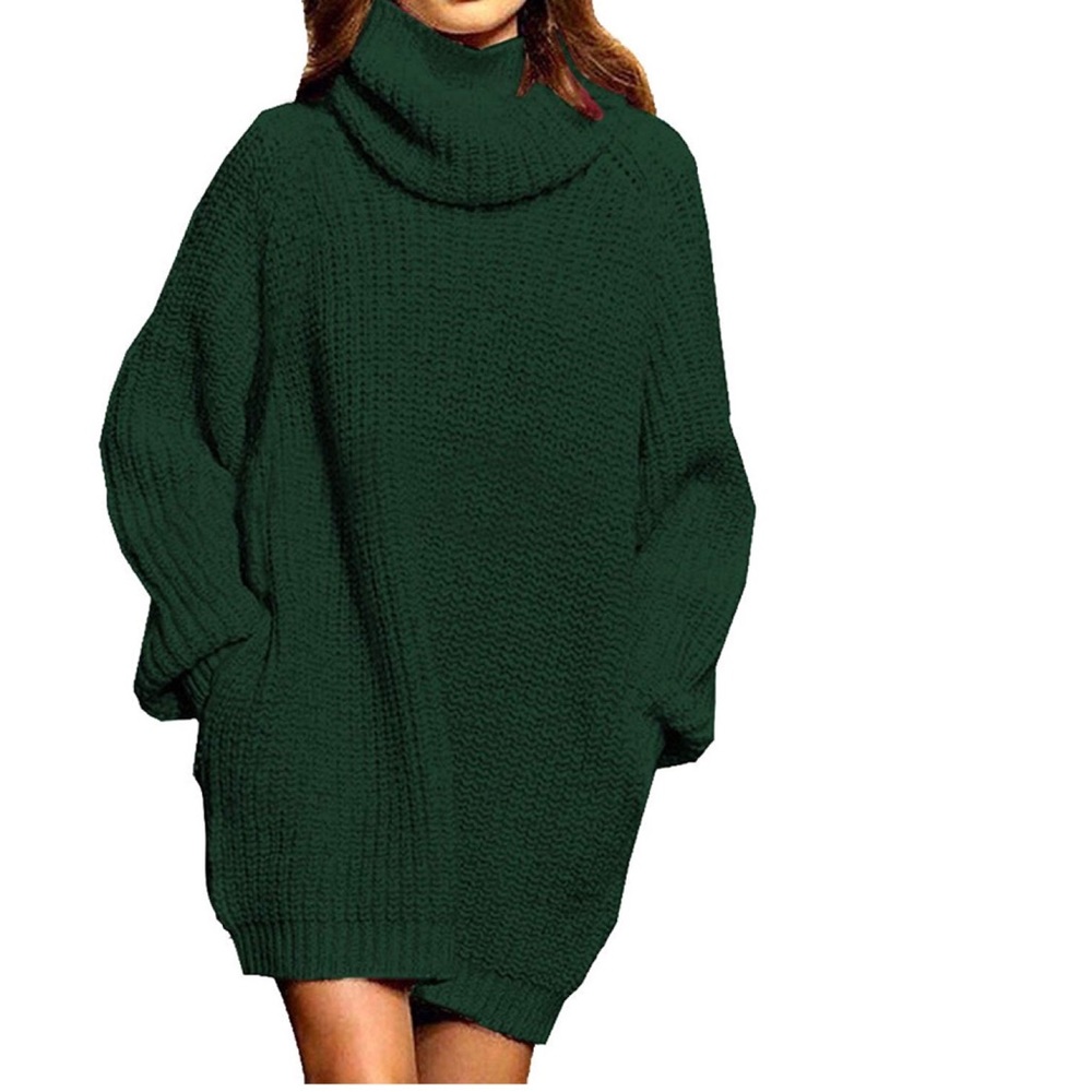 Loose Oversize Turtleneck Wool Pullover Sweater - image 1